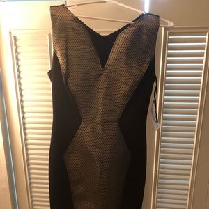 BNWT size 8 black dress with metallic front.